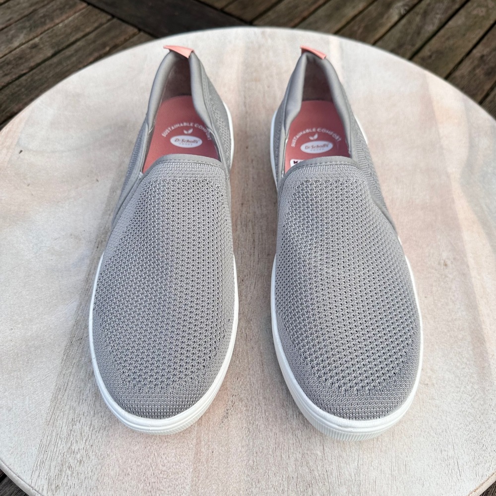 Dr. Scholl's Women's Delight Knit Slip On Comfort Shoe Gray Peach Size 9M New - Picture 2 of 11